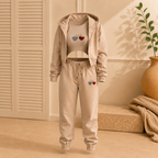 Heart-shaped Print Sports And Leisure Three-piece Suit