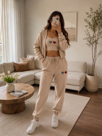 Heart-shaped Print Sports And Leisure Three-piece Suit